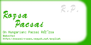 rozsa pacsai business card